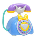 Child Simulation Retro Telephone Light Music Cartoon Early Education Puzzle Musical Toys(Blue)