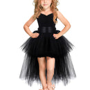 Black Girls Lace Sling Dress Mesh Tutu Party Dress, KId Size:7-9 ageï¼ˆ120-140cmï¼‰