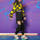 Girls Hip Hop Style Street Dance Performance Costumes, Size:160cm(Trousers)