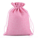 50 PCS Multi size Linen Jute Drawstring Gift Bags Sacks Wedding Birthday Party Favors Drawstring Gift Bags, Size:7x9cm(Pink)