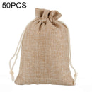 50 PCS Multi size Linen Jute Drawstring Gift Bags Sacks Wedding Birthday Party Favors Drawstring Gift Bags, Size:7x9cm(Linen Color)