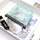3 PCS Mini Waterproof PVC Jelly Coin Purse Transparent Zipper Bag(Blue)