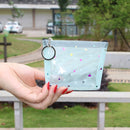 3 PCS Mini Waterproof PVC Jelly Coin Purse Transparent Zipper Bag(Blue)