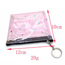 3 PCS Mini Waterproof PVC Jelly Coin Purse Transparent Zipper Bag(Pink)