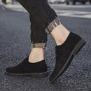 British Style Casual Shoes Suede Oxford Leather Men Shoes, Size:44(Black)