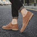 British Style Casual Shoes Suede Oxford Leather Men Shoes, Size:44(Brown)