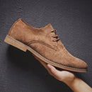 British Style Casual Shoes Suede Oxford Leather Men Shoes, Size:44(Brown)