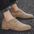 British Style Casual Shoes Suede Oxford Leather Men Shoes, Size:44(Khaki)