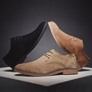 British Style Casual Shoes Suede Oxford Leather Men Shoes, Size:44(Khaki)
