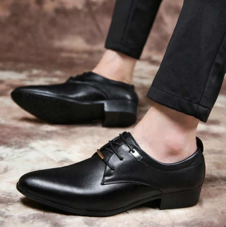 Men Business Dress Shoes Pointed Toe Men Shoes, Size:42(Brown)