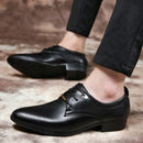 Men Business Dress Shoes Pointed Toe Men Shoes, Size:43(Brown)