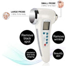 Double-head Ultrasonic Beauty Instrument Ion Import and Export Cleansing Instrument Multi-function Beauty Instrument, Specification:EU Plug(White)