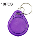 10PCS IC Access Control Card Entree Control M1 Compatibel Fudan Rfid 13.56Mhz Keyfob Sleutelhanger Tag Sleutelhanger(Purple)