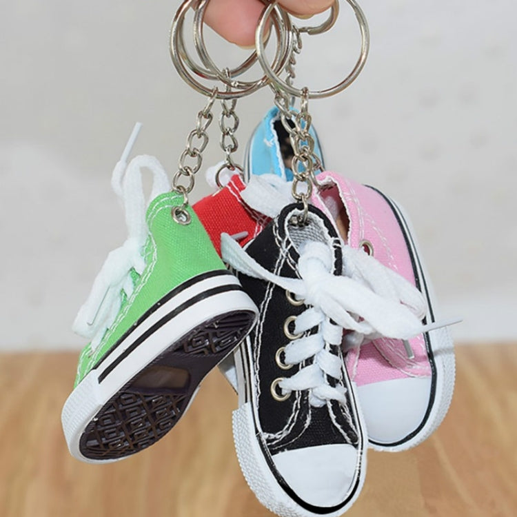 2 PCS Mini Simulation Canvas Shoes Sneaker Keychain Pendant(Black)