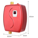 3800W Mini Electric Tankless Instant Hot Water Heater Bathroom Kitchen Washing Water Boiler Household Kitchen Appliance, Plug:220V EU Plug(Red)