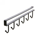 2 PCS Hooks Storage Rack Cup Towel Hanging Holder Bathroom Kitchen Cabinet Organizer(Black)