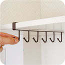 2 PCS Hooks Storage Rack Cup Towel Hanging Holder Bathroom Kitchen Cabinet Organizer(Black)