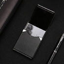 PU Cigarette Pack Creative Business Card Holder Men And Women Thin Cigarette Case(Purple)
