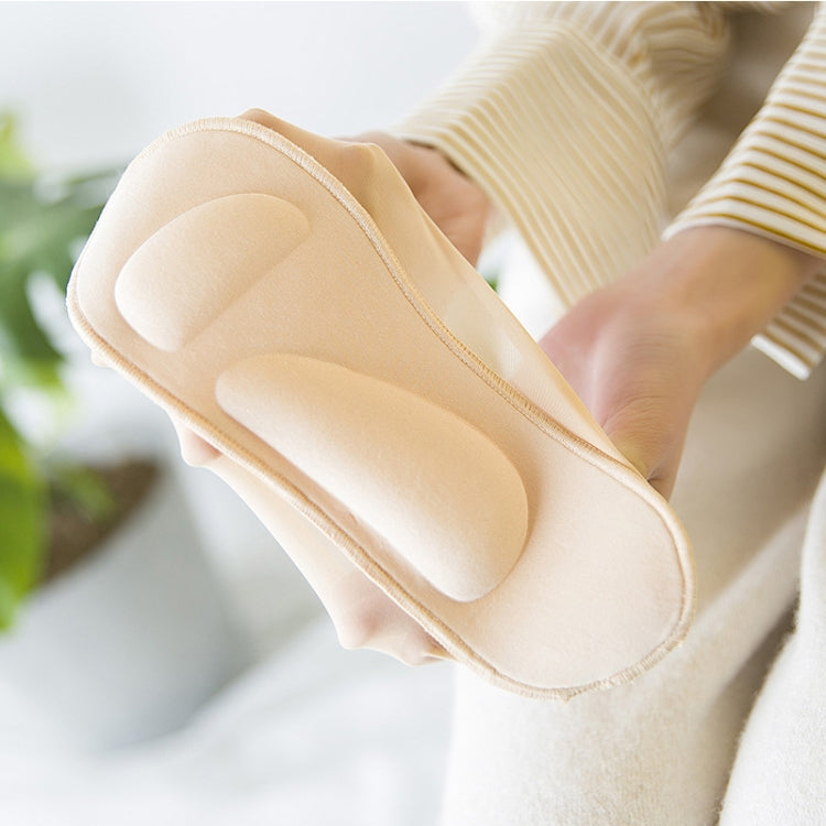 Sponge Pad Ice Silk Silicone Seamless Invisible Non-slip Sweat-absorbent Sailboat Socks(Light Skin)