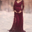 Elegant Maternity Dresses, Size:L(Wine Red)