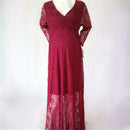 Elegant Maternity Dresses, Size:L(Wine Red)