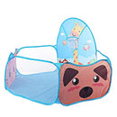 Kids Indoor Outdoor Safe Tent Children Foldable Playpens Game Cartoon Throwing Basketball Pool For Kids(Blue)