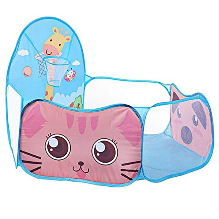 Kids Indoor Outdoor Safe Tent Children Foldable Playpens Game Cartoon Throwing Basketball Pool For Kids(Blue)