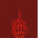 10 PCS Anti-High Beam Car Sticker Middle Finger Despise Reflective Car Sticker Bones Motorcycle Sticker(Red)
