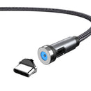 CC56 USB to Type-C / USB-C Magnetic Interface Dust Plug Rotating Data Charging Cable, Cbale Length: 2m(Black)