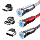 CC56 USB to Type-C / USB-C Magnetic Interface Dust Plug Rotating Data Charging Cable, Cbale Length: 2m(Black)