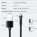 CC56 USB to Type-C / USB-C Magnetic Interface Dust Plug Rotating Data Charging Cable, Cbale Length: 2m(Black)