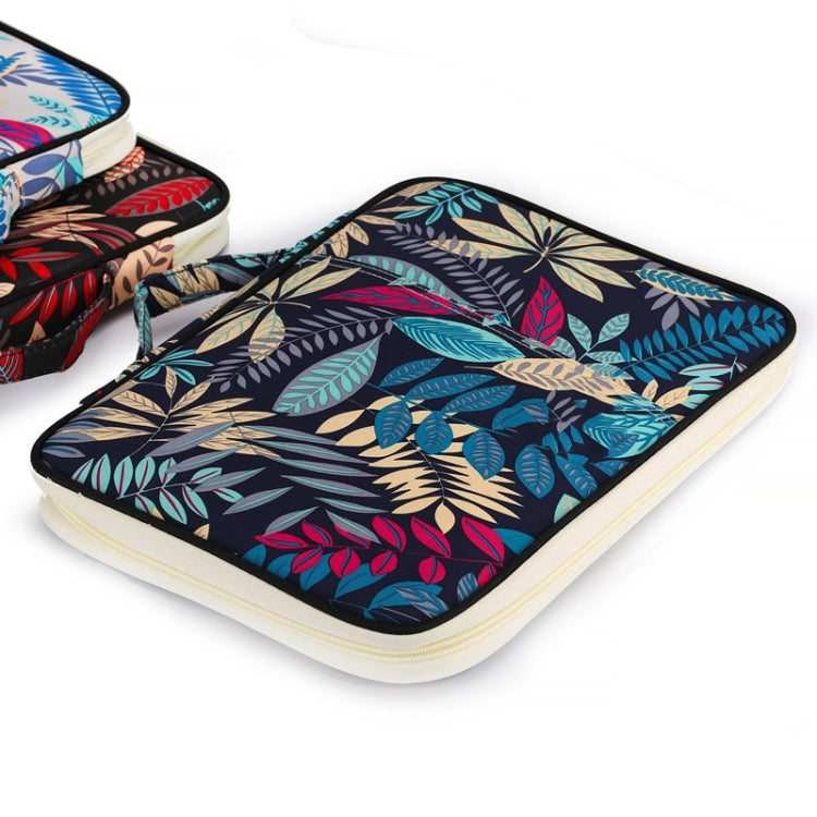 Creative Zipper Multi-function Portable Tablet 14 Inch Computer Bag File Waterproof Nylon Storage(Black and Red)