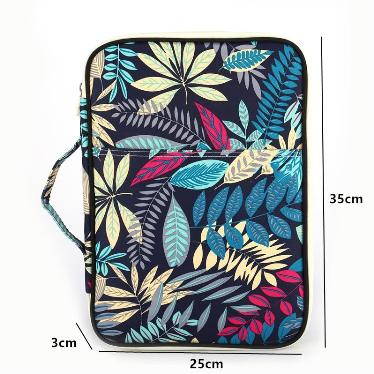 Creative Zipper Multi-function Portable Tablet 14 Inch Computer Bag File Waterproof Nylon Storage(Gray Cyan)