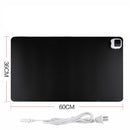 220V Electric Hot Plate Writing Desk Warm Table Mat Blanket Office Mouse Heating Warm Computer Hand Warmer Desktop Heating Plate, Color:Black Big Size, CN Plug