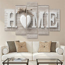 5 PCS Canvas Printing Love HOME Frameless Wall Art Pictures for Home Living Room Bedroom Decoration, Size:30x50cm x2,30x70cm x2,30x90cm x1