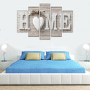 5 PCS Canvas Printing Love HOME Frameless Wall Art Pictures for Home Living Room Bedroom Decoration, Size:30x50cm x2,30x70cm x2,30x90cm x1