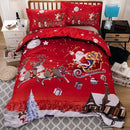 3D Merry Christmas Bedding Set Santa Claus Red Duvet Cover and Pillow Case Set, Size:220x240cm(Red)