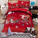 3D Merry Christmas Bedding Set Santa Claus Red Duvet Cover and Pillow Case Set, Size:220x240cm(Red)