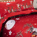 3D Merry Christmas Bedding Set Santa Claus Red Duvet Cover and Pillow Case Set, Size:220x240cm(Red)