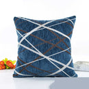 Cushion Cover Chenille Ray Stripe Pillowcase Spandex Colorful Pillowcase Large Sofa Home Party Throw Pillows ( Without Core)(Navy Blue)