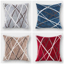 Cushion Cover Chenille Ray Stripe Pillowcase Spandex Colorful Pillowcase Large Sofa Home Party Throw Pillows ( Without Core)(Navy Blue)