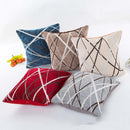Cushion Cover Chenille Ray Stripe Pillowcase Spandex Colorful Pillowcase Large Sofa Home Party Throw Pillows ( Without Core)(Navy Blue)