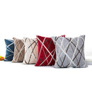 Cushion Cover Chenille Ray Stripe Pillowcase Spandex Colorful Pillowcase Large Sofa Home Party Throw Pillows ( Without Core)(Navy Blue)