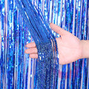 2 PCS Laser Rain Tinsel Foil Curtain Birthday Party Decoration Tassel Wall, Size:1x2.5m(Blue)