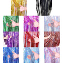 2 PCS Laser Rain Tinsel Foil Curtain Birthday Party Decoration Tassel Wall, Size:1x2.5m(Silver)