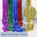 2 PCS Laser Rain Tinsel Foil Curtain Birthday Party Decoration Tassel Wall, Size:1x2.5m(Red)