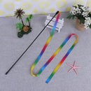 Cat Toy Rainbow Cloth Strip Funny Cat Stick