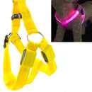 Double Sided LED Light Pet Harness Nylon Cat Dog Chest Strap Leash, Size:XL(Yellow)
