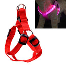 Double Sided LED Light Pet Harness Nylon Cat Dog Chest Strap Leash, Size:XL(Red)