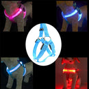 Double Sided LED Light Pet Harness Nylon Cat Dog Chest Strap Leash, Size:XL(Blue)